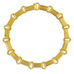 Victorian Gold Rectangular Plaque Link Necklace 7