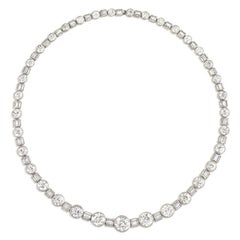 Antique Art Deco Diamond Platinum Necklace, Wearable in Three Lengths