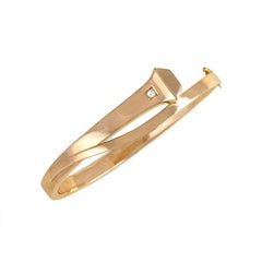 Antique Gold Nail Bracelet with Diamond Accent