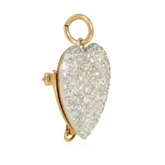 Antique pavé diamond heart pendant