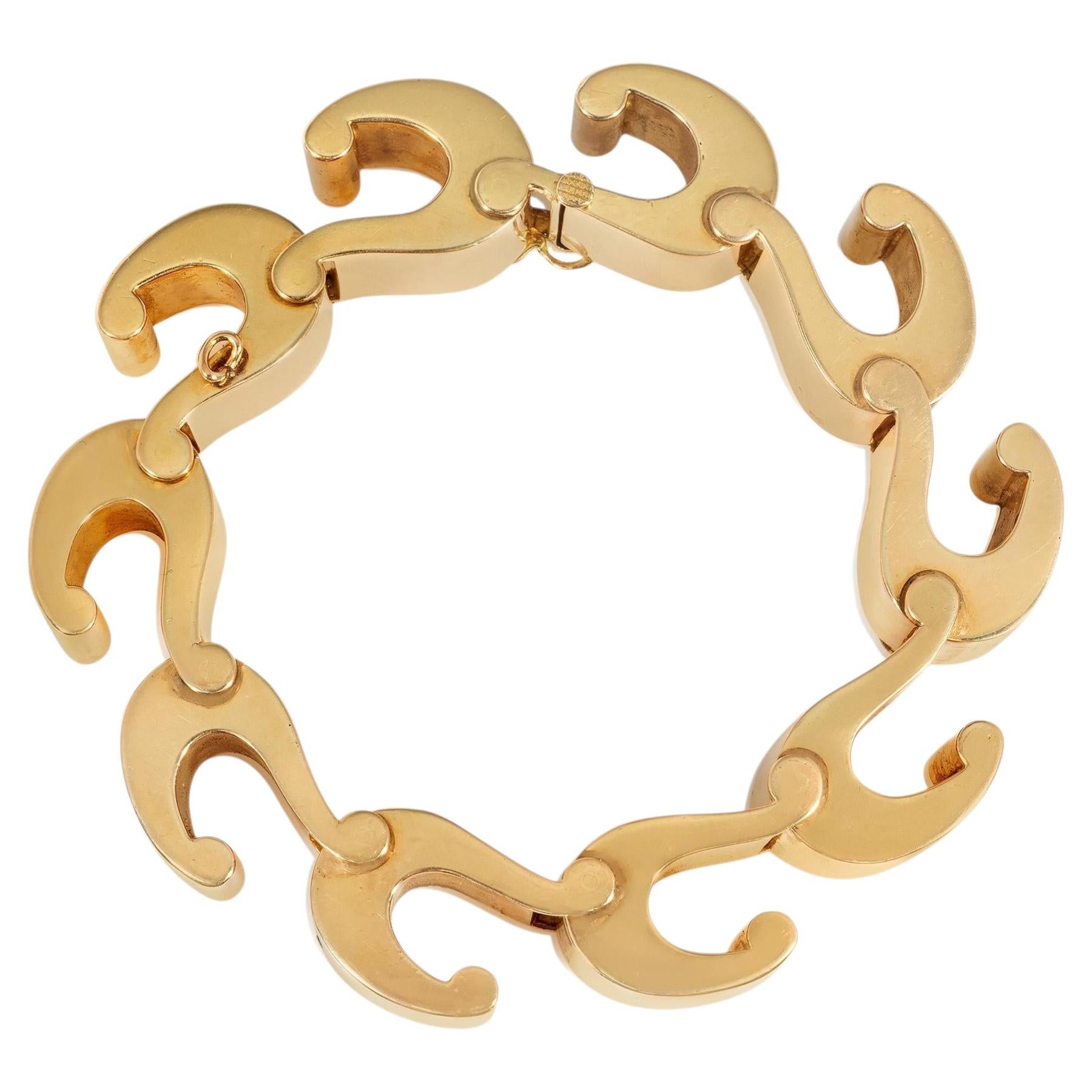 Hermès, Paris Retro scrolled bracelet For Sale
