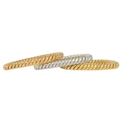 Set of three Italian gold bangle bracelets