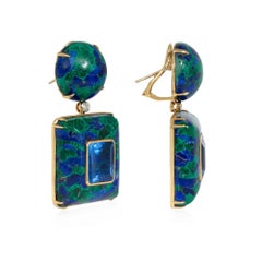 Orecchini pendenti con azurite