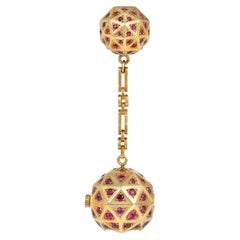 Van Cleef & Arpels, Paris Retro gold and ruby lapel watch