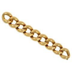 Important Mid-Century Cartier oversized gold curb link bracelet