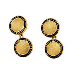 Bulgari Gold and Enamel Cufflinks