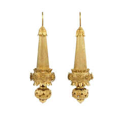 Victorian Gold Pendant Earrings