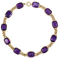 Antique Gold and Amethyst Bracelet