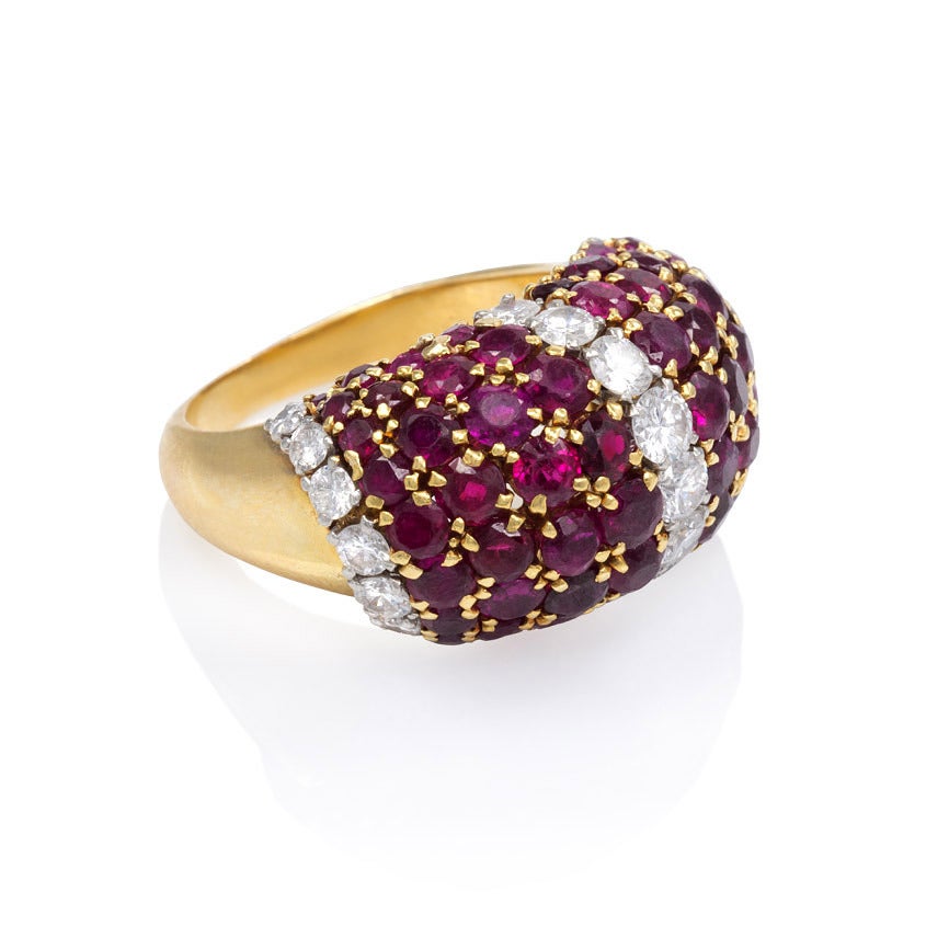 A pavé ruby and diamond 