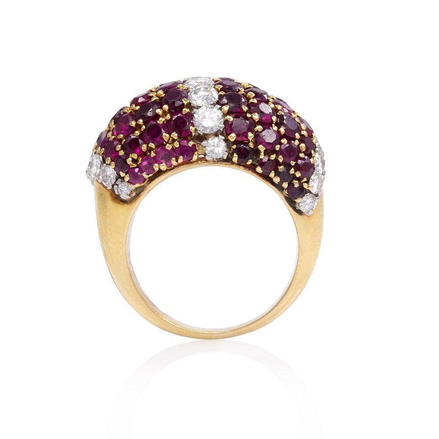 Retro 1950s Van Cleef & Arpels Ruby Diamond Gold 