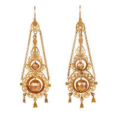 Late 18th Century Gold Cannetille Work Earrings