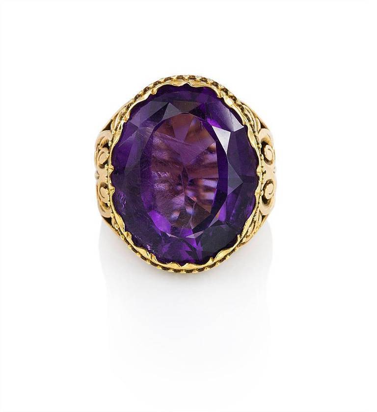 Antique Amethyst Gold Ring at 1stDibs