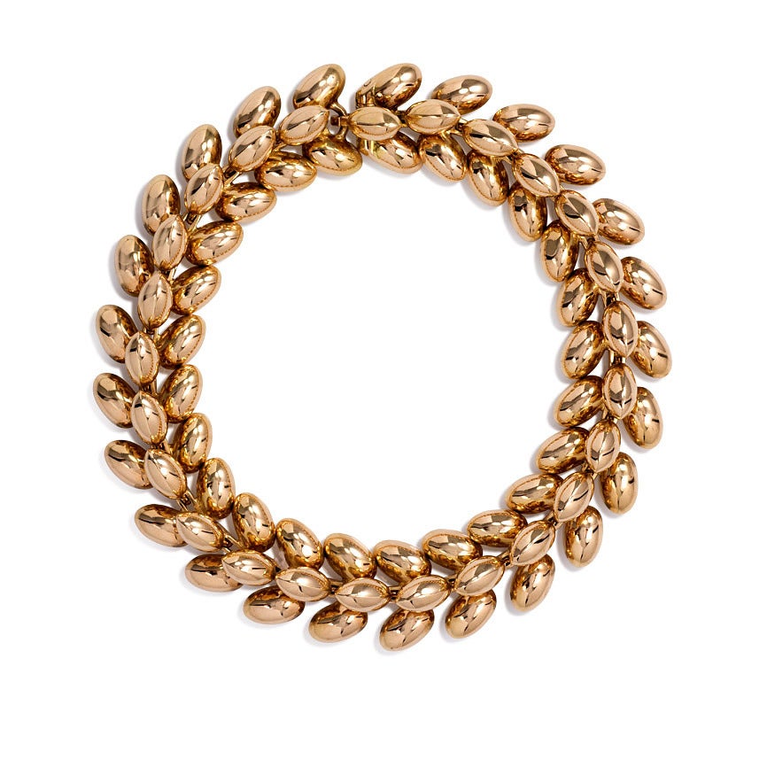 1950s Boucheron Gold Necklace Convertible to Two Bracelets In Excellent Condition In New York, NY