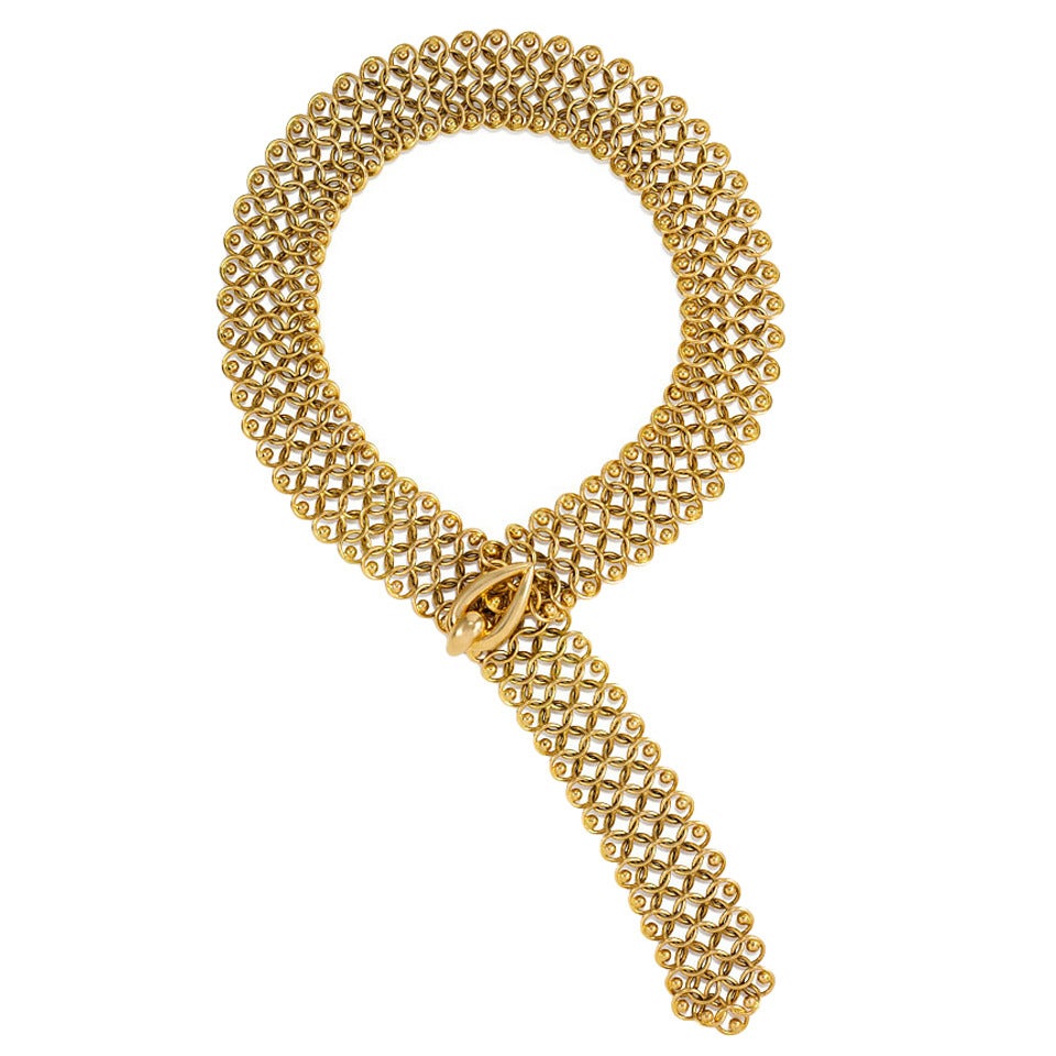 Cartier Gold Lariat Style Necklace