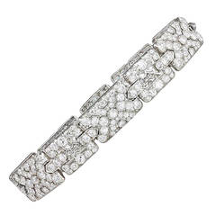 Cartier Magnificent Art Deco Sapphire Diamond Platinum Link Bracelet ...