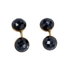 Faceted Hematite Gold Cufflinks