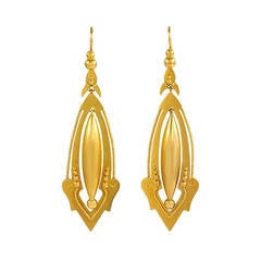Victorian Gold Pendant Earrings 3