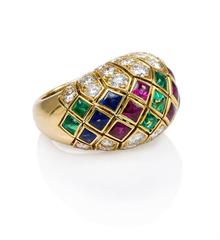 1960s Cartier Multi-Gemstone Gold Ring