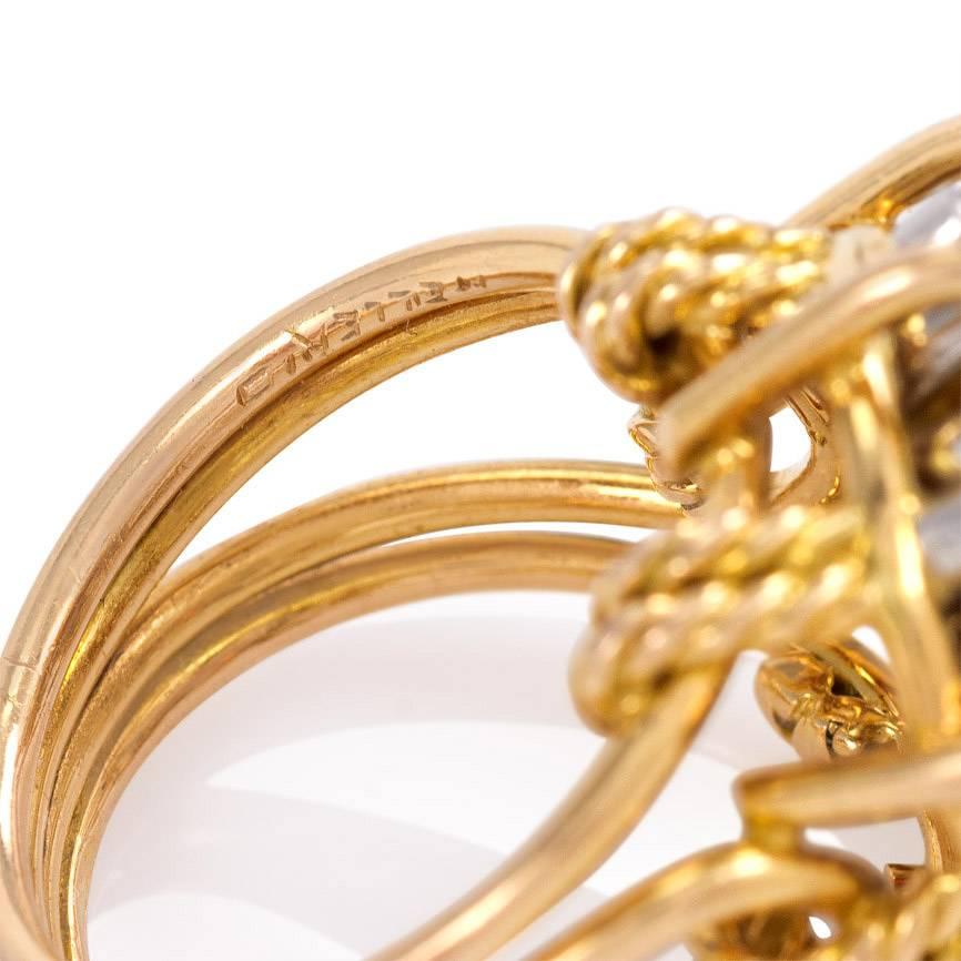 Women's or Men's 1950s Mellerio Citrine Diamond Gold Ring