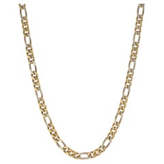 Italian 1970s Two-Color Gold Figaro Link Chain