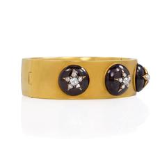 English Antique Garnet Diamond Gold Bracelet