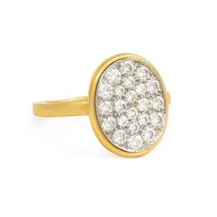 Dinh Van for Cartier Pavé Diamond Gold Ring
