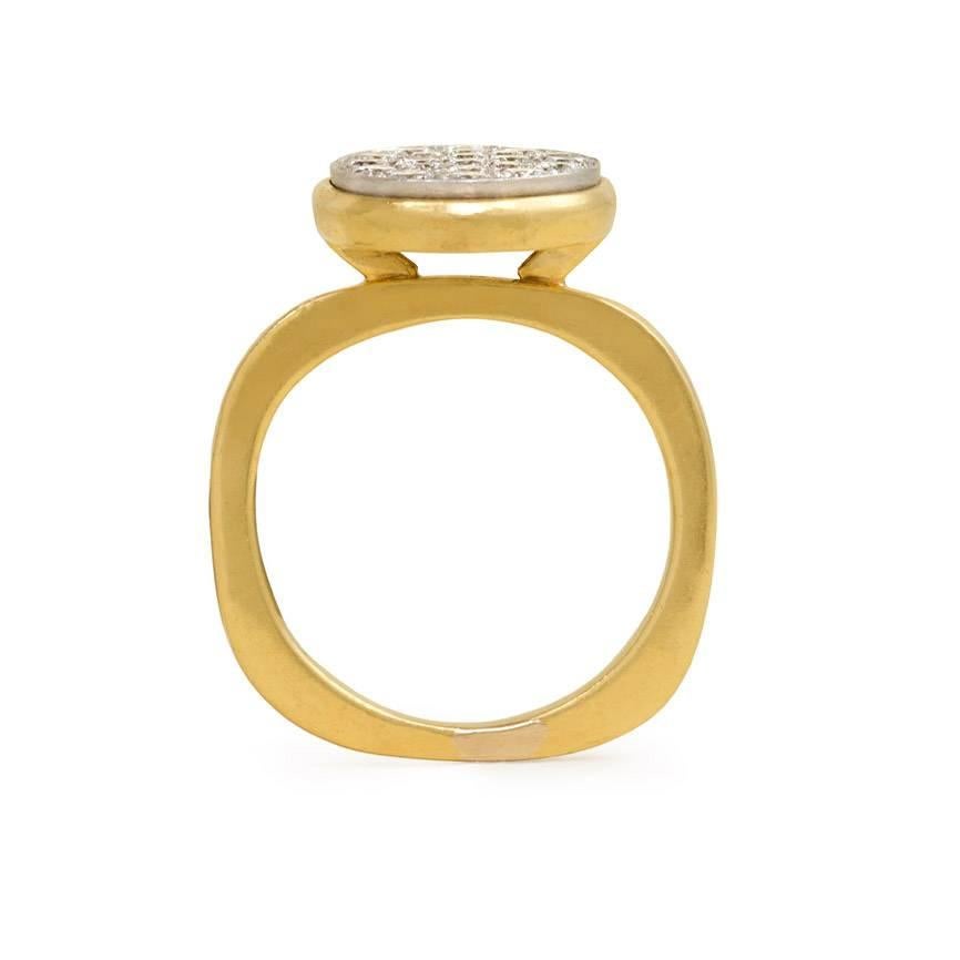 Dinh Van for Cartier Pavé Diamond Gold Ring In Excellent Condition In New York, NY