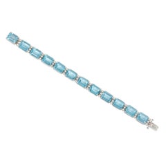Retro aquamarine and diamond bracelet
