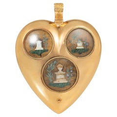 Victorian gold heart mourning locket