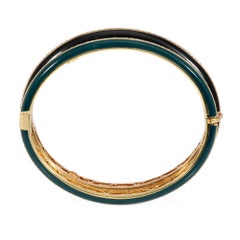 Pair of green and black ceramic bangles