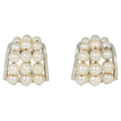 Boivin, Paris pearl and white gold hoop earrings
