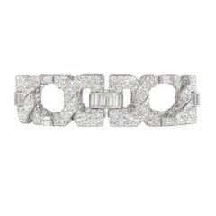 Charles Holl, France Art Deco diamond strapwork bracelet
