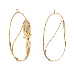 Antique Gold Poissarde Hoop Earrings