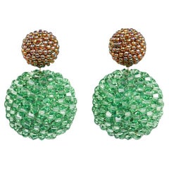 Axel Russmeyer Glass and Peridot Crystal Ball Earrings; See Other Colors, Sizes
