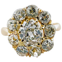 Dazzling Antique Old Mine Cut Diamond Gold Ring