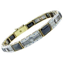 Art Deco Enamel Diamond Gold Bracelet Art Deco Enamel Diamond Gold Bracelet