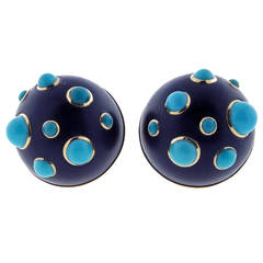 TRIANON Turquoise Wood Earrings