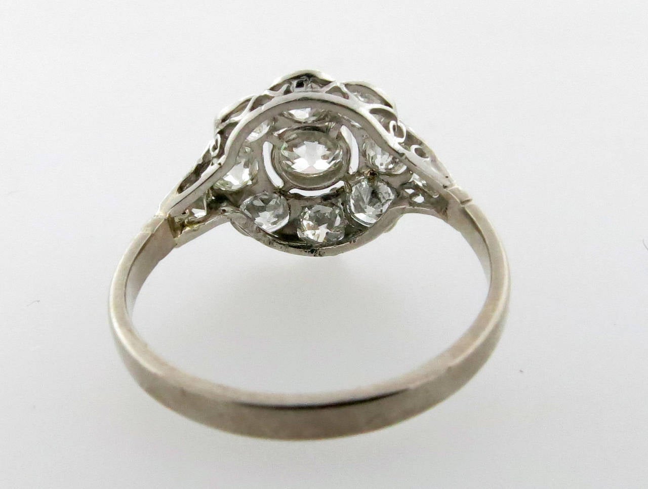 Charming Art Deco Diamond Platinum Ring In Good Condition In Lambertville, NJ
