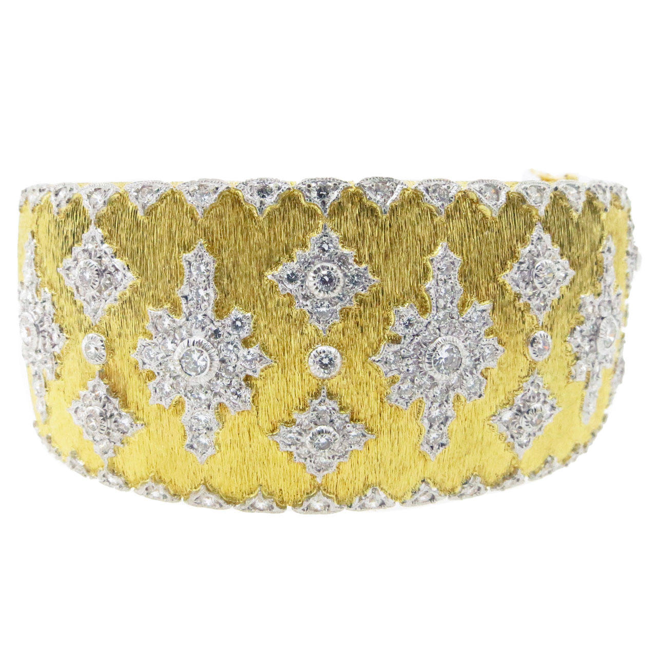 Bold and Beautiful Wide Diamond Bangle Bracelet