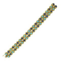 Crunchy Lapis Turquoise Diamond Bracelet