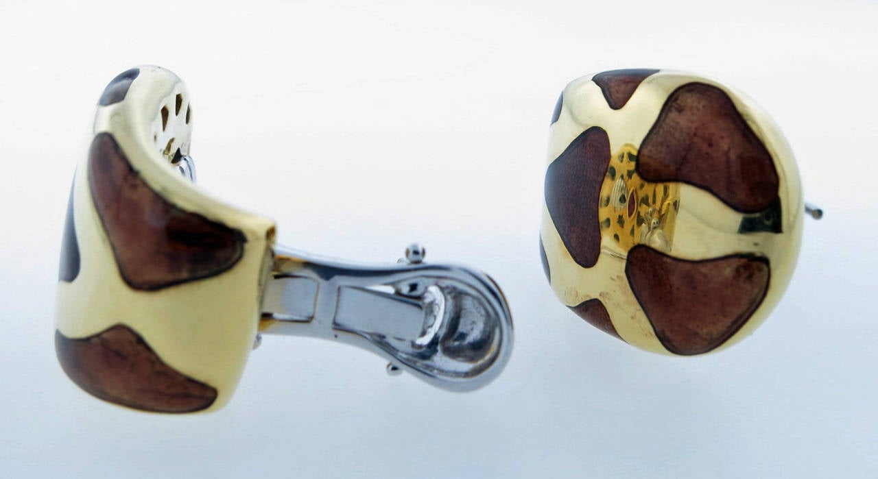 Women's Roberto Coin Enamel Gold Giraffe Earrings