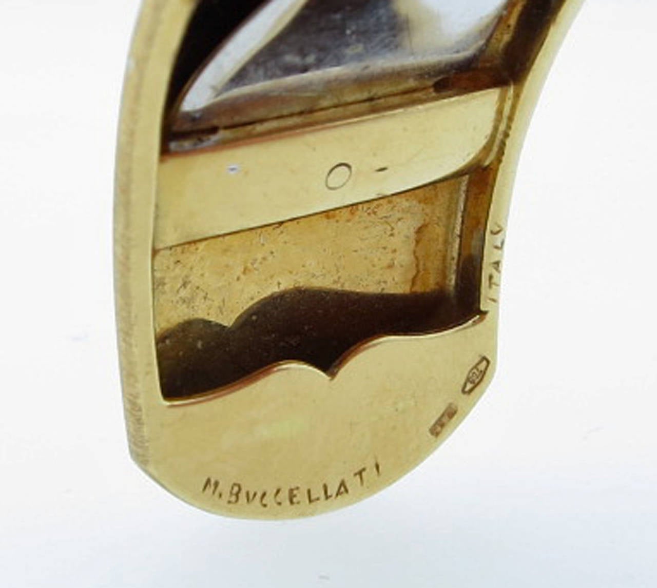 Women's or Men's M. Buccellati Garnet Gold Cuff Bracelet For Sale
