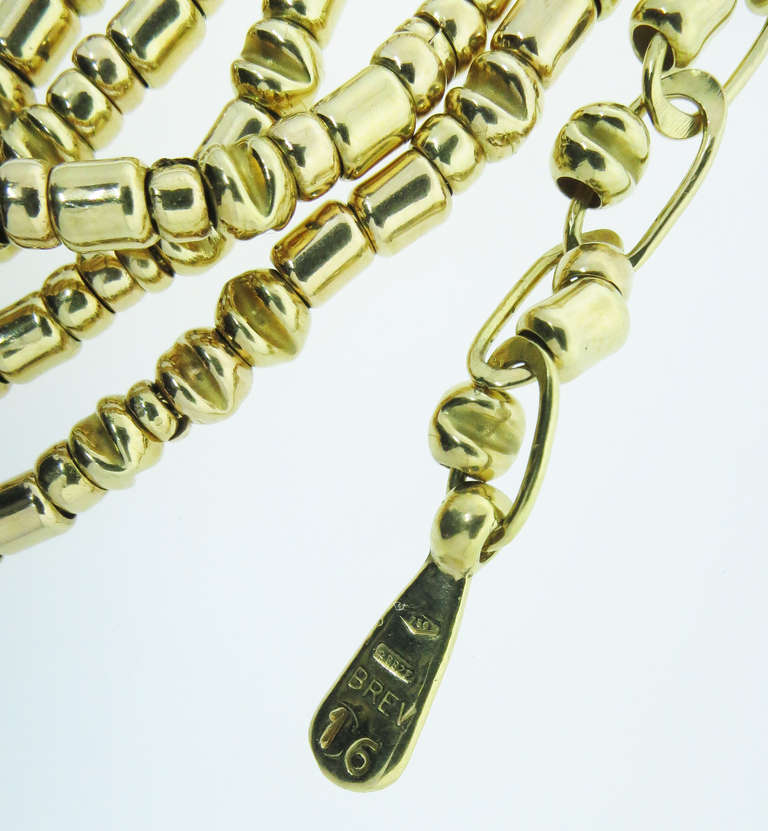 Orlandini Handmade Diamond and Gold Bead Choker Necklace For Sale 1