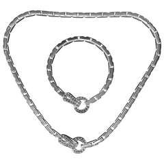 Cartier Agrafe Diamond Necklace and Braceet