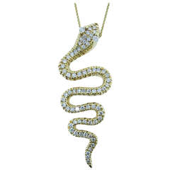 Vintage Sonia B. Diamond Serpent Pendant