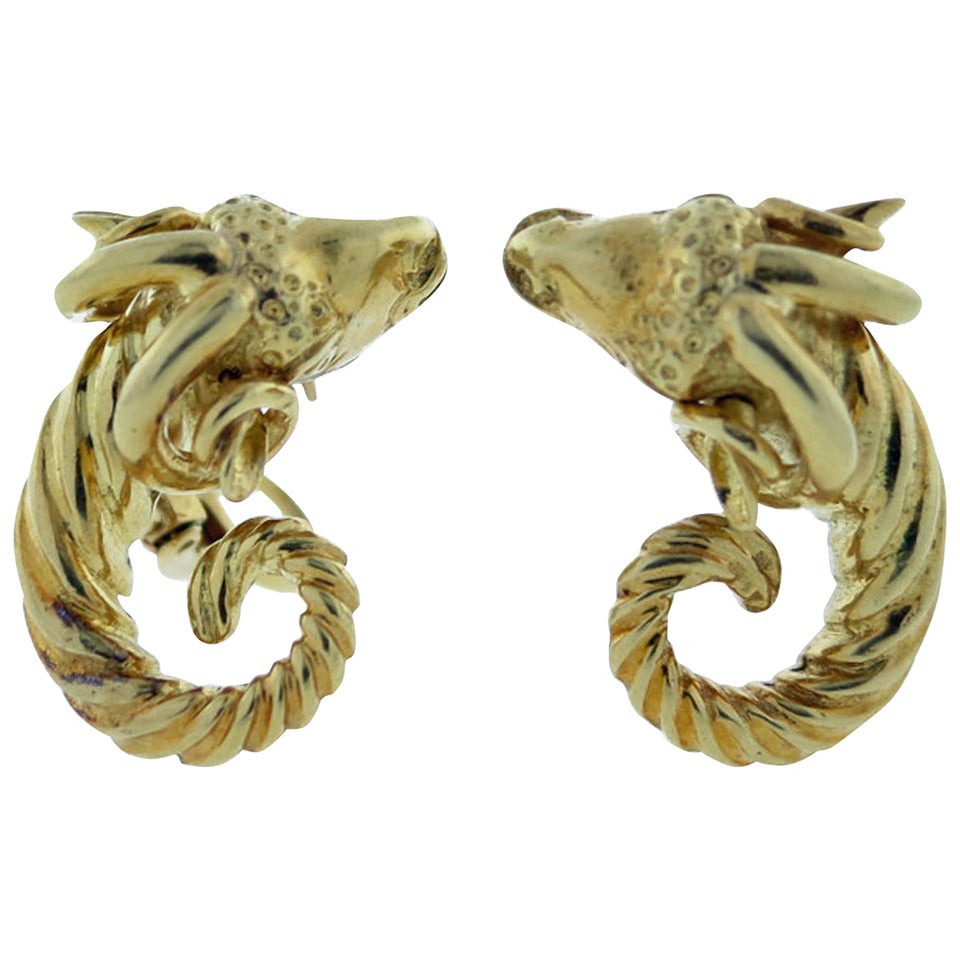 ZOLOTAS Ram Head Earrings