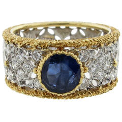 Iconic Buccellati Sapphire Diamond Band Ring