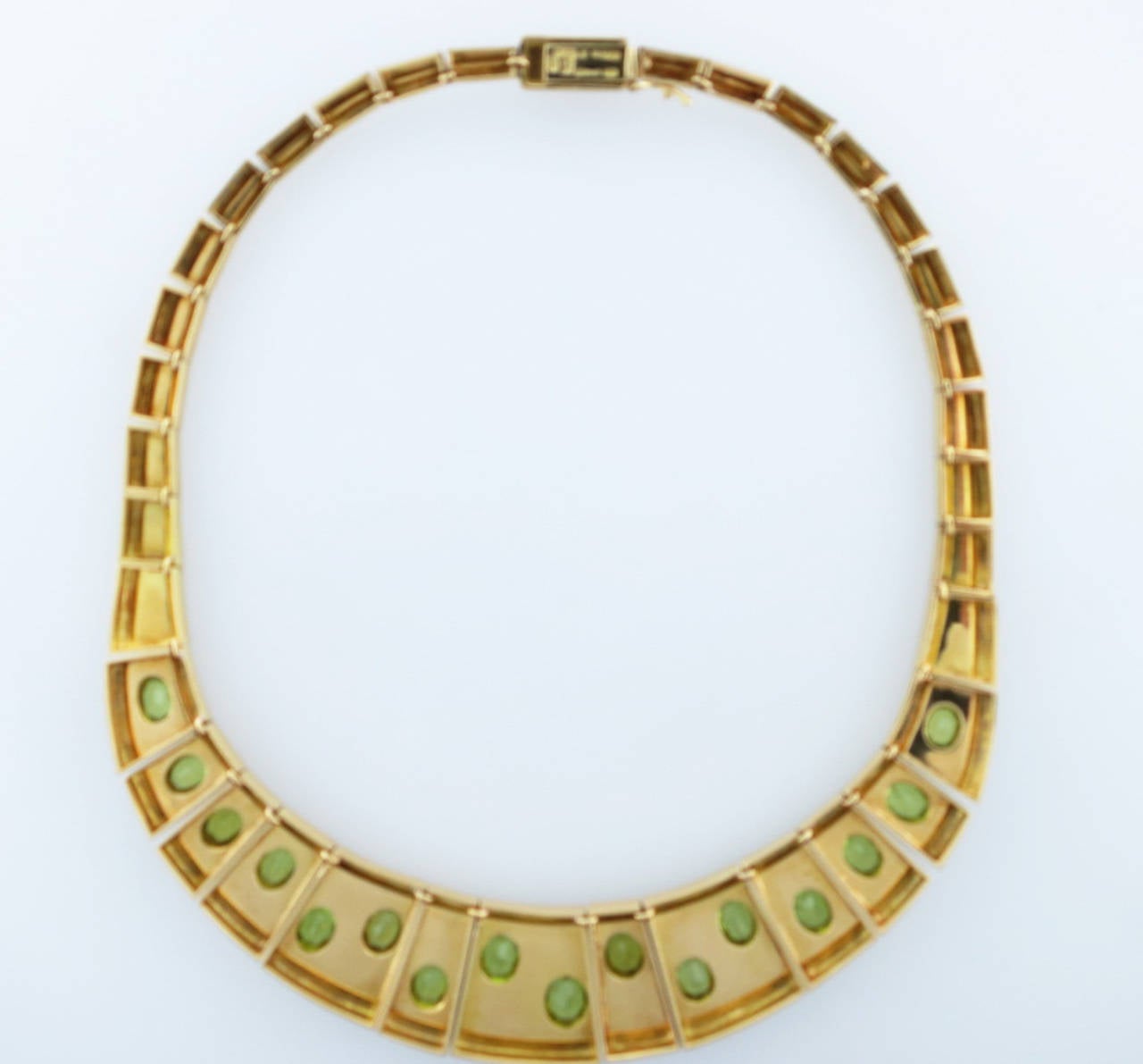 Iconic Modernist Burle Marx Peridot Gold Collar In Excellent Condition In Lambertville, NJ