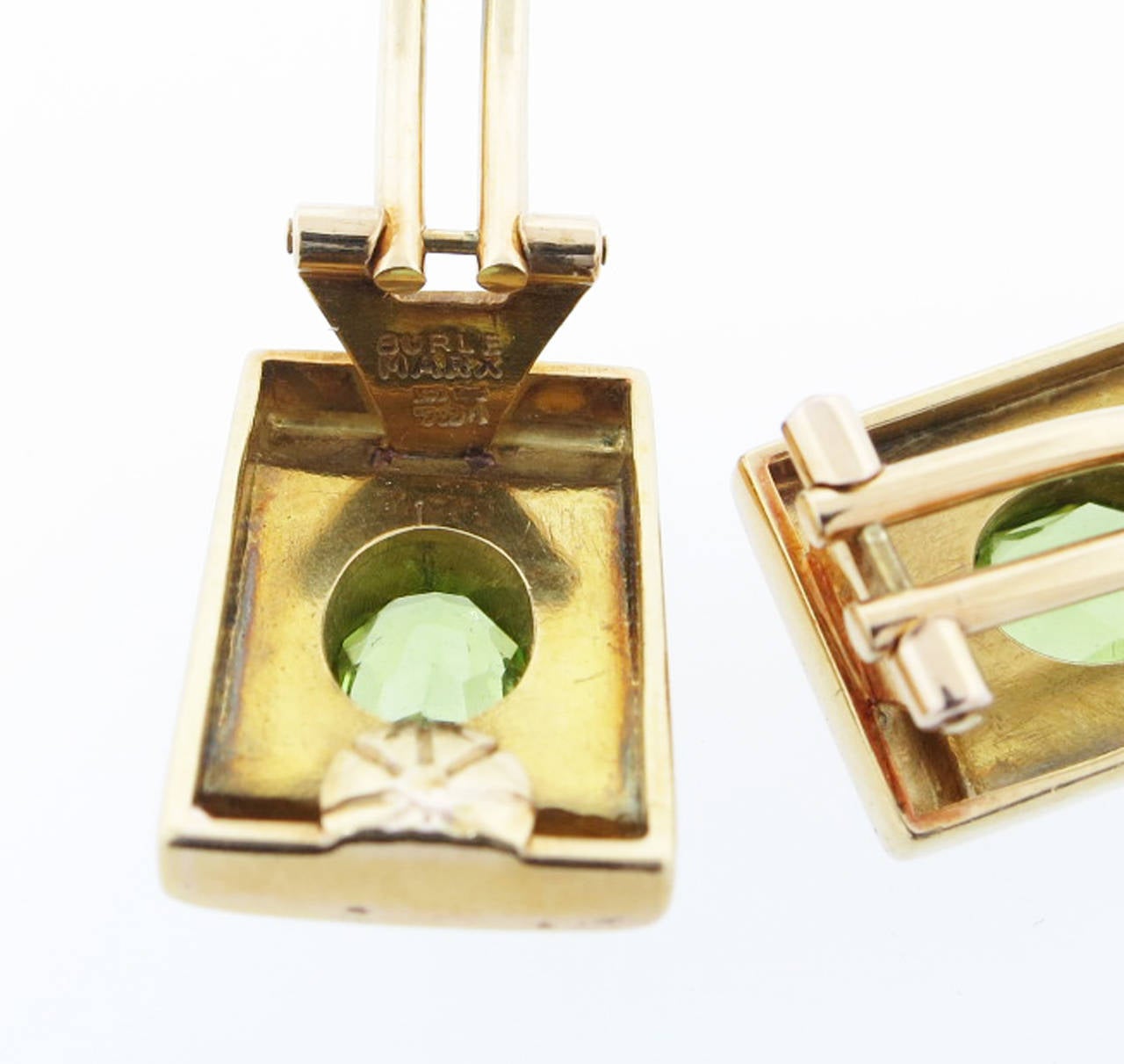 Women's Modernist Burle Marx Peridot Gold Earrings For Sale
