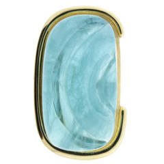 Burle Marx "Forma Livre" Aquamarine Gold Brooch Pendant